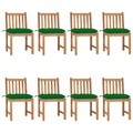 vidaXL, vidaXL Gartenstühle 8 Stk. mit Kissen Massivholz Teak