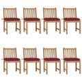 vidaXL, vidaXL Gartenstühle 8 Stk. mit Kissen Massivholz Teak