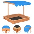 vidaXL, vidaXL Sandkasten mit Verstellbarem Dach Tannenholz 115x115x115 cm