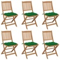 vidaXL, vidaXL Klappbare Gartenstühle 6 Stk. mit Kissen Massivholz Akazie