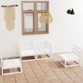 vidaXL, vidaXL 4-tlg. Garten-Lounge-Set Weiß Kiefer Massivholz