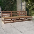 vidaXL, vidaXL 3-Sitzer-Gartensofa Honigbraun Massivholz Kiefer