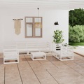 vidaXL, vidaXL 8-tlg. Garten-Lounge-Set Weiß Kiefer Massivholz