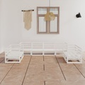 vidaXL, vidaXL 8-tlg. Garten-Lounge-Set Weiß Kiefer Massivholz