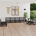 vidaXL, vidaXL 8-tlg. Garten-Lounge-Set Schwarz Massivholz Kiefer