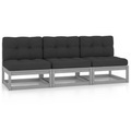 vidaXL, vidaXL 3-Sitzer-Sofa mit Kissen Kiefer Massivholz