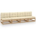 vidaXL, vidaXL 4-Sitzer-Gartensofa mit Kissen Kiefer Massivholz