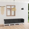 vidaXL, vidaXL 4-Sitzer-Gartensofa mit Kissen Kiefer Massivholz