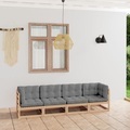 vidaXL, vidaXL 4-Sitzer-Gartensofa mit Kissen Kiefer Massivholz