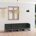 vidaXL, vidaXL 4-Sitzer-Gartensofa mit Kissen Kiefer Massivholz