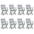 vidaXL, vidaXL Klappbare Gartenstühle 8 Stk. mit Kissen Massivholz Akazie