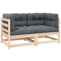 vidaXL, vidaXL Garten-Ecksofas 2 Stk. mit Kissen Kiefer Massivholz