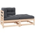 vidaXL, vidaXL 2-tlg. Garten-Lounge-Set mit Kissen Massivholz Kiefer