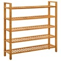 vidaXL, vidaXL Schuhregal mit 5 Etagen 100x27x100 cm Massivholz Eiche