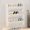 vidaXL, vidaXL Wand-Schuhschrank Weiß 80x18x90 cm Spanplatte