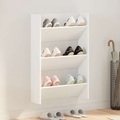 vidaXL, vidaXL Wand-Schuhschrank Weiß 60x18x90 cm Spanplatte