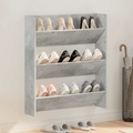 vidaXL, vidaXL Wand-Schuhschrank Betongrau 80x18x90 cm Spanplatte