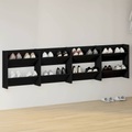 vidaXL, vidaXL Wand-Schuhschränke 4 Stk. Schwarz 60x18x60 cm Spanplatte