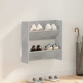 vidaXL, vidaXL Wand-Schuhschrank Betongrau 60x18x60 cm Holzwerkstoff