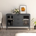 vidaXL, vidaXL Sideboard Anthrazit 105x35x70 cm Stahl und Hartglas