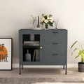vidaXL, vidaXL Sideboard Anthrazit 75x35x70 cm Stahl und Hartglas