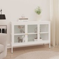 vidaXL, vidaXL Sideboard Weiß 105x35x70 cm Stahl und Glas