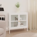 vidaXL, vidaXL Sideboard Weiß 70x35x70 cm Stahl und Glas