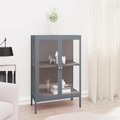 vidaXL, vidaXL Sideboard Anthrazit 75x35x105 cm Stahl und Glas