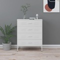 vidaXL, vidaXL Kommode Weiß 80x35x101,5 cm Stahl