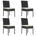 vidaXL, vidaXL Garten-Essstühle 4 Stk. Poly Rattan Schwarz