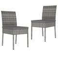 vidaXL, vidaXL Garten-Essstühle 2 Stk. Poly Rattan Grau