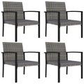 vidaXL, vidaXL Garten-Essstühle 4 Stk. Poly Rattan Grau