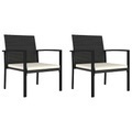 vidaXL, vidaXL Garten-Essstühle 2 Stk. Poly Rattan Schwarz