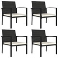 vidaXL, vidaXL Garten-Essstühle 4 Stk. Poly Rattan Schwarz