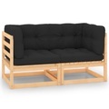 vidaXL, vidaXL Garten-Ecksofas mit Kissen 2 Stk. Massivholz Kiefer