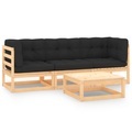 vidaXL, vidaXL 4-tlg. Garten-Lounge-Set mit Kissen Massivholz Kiefer