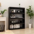 vidaXL, vidaXL Bücherregal/Raumteiler Schwarz 100x30x135,5cm Kiefer Massivholz