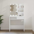 vidaXL, vidaXL Schminktisch mit LED Weiß 74,5x40x141 cm