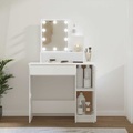 vidaXL, vidaXL Schminktisch mit LED Weiß 86,5x35x136 cm