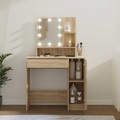 vidaXL, vidaXL Schminktisch mit LED Sonoma-Eiche 86,5x35x136 cm