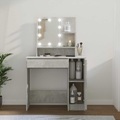 vidaXL, vidaXL Schminktisch mit LED Betongrau 86,5x35x136 cm