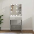 vidaXL, vidaXL Schminktisch mit LED Betongrau 60x40x140 cm
