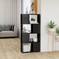 vidaXL, vidaXL Bücherregal Raumteiler Hochglanz-Grau 60x24x124,5 cm