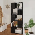 vidaXL, vidaXL Bücherregal Raumteiler Hochglanz-Schwarz 60x24x155 cm