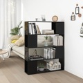 vidaXL, vidaXL Bücherregal Raumteiler Hochglanz-Schwarz 100x24x124 cm
