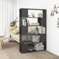 vidaXL, vidaXL Bücherregal Raumteiler Grau 100x24x155 cm Holzwerkstoff