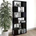 vidaXL, vidaXL Bücherregal Raumteiler Schwarz 80x24x186 cm Holzwerkstoff