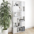 vidaXL, vidaXL Bücherregal Raumteiler Hochglanz-Weiß 80x24x186cm Holzwerkstoff