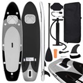 vidaXL, vidaXL SUP-Board-Set Aufblasbar Schwarz 330x76x10 cm