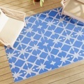 vidaXL, vidaXL Outdoor-Teppich Blau und Weiß 140x200 cm PP